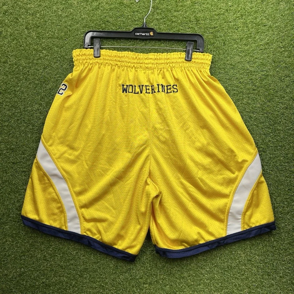 Michigan Wolverines Adidas Shorts Mens Extra Large Team Issued Basketball Y2K
